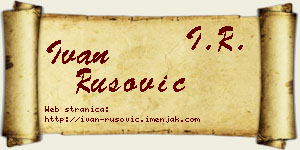 Ivan Rusović vizit kartica